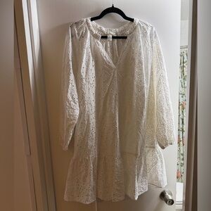 Eyelet Maternity Tie Waist Dress